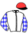 casaque portée par Prudhon T. jockey du cheval de course ESPOIR DU MENIL (FR), information pmu ZETURF