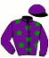 casaque portée par Dupuis Mlle A. jockey du cheval de course IRISEE LUDOISE (FR), information pmu ZETURF
