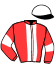 casaque portée par Jeanneret P. jockey du cheval de course GIN KAS, information pmu ZETURF