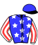 casaque portée par Ouvrie F. jockey du cheval de course EL RON DES VOIRONS (FR), information pmu ZETURF