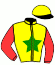 casaque portée par Koubiche J. jockey du cheval de course HELICIO BELLO (FR), information pmu ZETURF