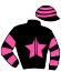 casaque portée par Verva M. jockey du cheval de course INTERVAL TRAINING (FR), information pmu ZETURF