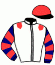 casaque portée par Abrivard P. jockey du cheval de course DUEL DU GERS, information pmu ZETURF