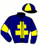 casaque portée par Demoutiez F. jockey du cheval de course JAMAIQUE MIKA, information pmu ZETURF