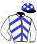 casaque portée par Armellini D. jockey du cheval de course INSTAR JOKE, information pmu ZETURF