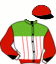 casaque portée par Raffestin J. jockey du cheval de course IDYLLE TURGOT, information pmu ZETURF