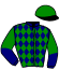 casaque portée par Ouvrie F. jockey du cheval de course KAMILONA CLUB, information pmu ZETURF