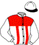 casaque portée par Desmigneux F. jockey du cheval de course L'AS DES AS, information pmu ZETURF