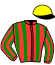 casaque portée par Koubiche Jér. jockey du cheval de course KUIZZ D'AGENVILLE, information pmu ZETURF