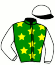 casaque portée par D'haenens N. jockey du cheval de course LUTIN DE LA FYE, information pmu ZETURF