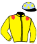 casaque portée par Ouvrie F. jockey du cheval de course JYLVIE DE GUEUDE, information pmu ZETURF