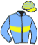 casaque portée par Gelormini G. jockey du cheval de course JUSTE AVANT, information pmu ZETURF