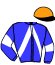 casaque portée par Gelormini G. jockey du cheval de course KIRIO DE REUX, information pmu ZETURF