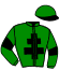 casaque portée par Duvaldestin Theo jockey du cheval de course GU D'HERIPRE, information pmu ZETURF