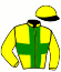 casaque portée par Ouvrie F. jockey du cheval de course KANON OXFORD, information pmu ZETURF