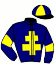 casaque portée par Demoutiez F. jockey du cheval de course L'AMI DE VAUVILLE, information pmu ZETURF