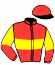 casaque portée par Urbano Aguero Lui. jockey du cheval de course VISIR IZNOGUD (FR), information pmu ZETURF