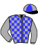 casaque portée par Eon Mlle M. jockey du cheval de course WIND OF LIGHT (FR), information pmu ZETURF