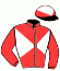 casaque portée par D' Andigne O. jockey du cheval de course KANTALUNA (FR), information pmu ZETURF