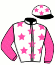 casaque portée par Larrigade Mlle C. jockey du cheval de course GIRLY PEARL (FR), information pmu ZETURF