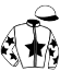 casaque portée par Merou Mlle A. jockey du cheval de course CROSS WITS (FR), information pmu ZETURF