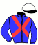 casaque portée par Alonso Vidal D.L.P. Mme Vic. jockey du cheval de course UNAMUNO, information pmu ZETURF