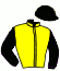 casaque portée par Gutierrez Val A. jockey du cheval de course PENRHEAD, information pmu ZETURF