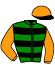 casaque portée par Riou C. jockey du cheval de course KENZORIKO, information pmu ZETURF