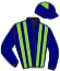 casaque portée par De Giles F. jockey du cheval de course LORD DINO, information pmu ZETURF
