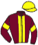 casaque portée par Laurent S. jockey du cheval de course KHAN DU NIL, information pmu ZETURF