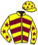 casaque portée par Subias A. jockey du cheval de course SHINING AL DANAH, information pmu ZETURF