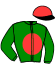 casaque portée par Beaudoire A. jockey du cheval de course VALINCO, information pmu ZETURF