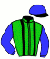casaque portée par Foulon M. jockey du cheval de course BERGANO, information pmu ZETURF