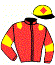 casaque portée par Alonso Vidal D.L.P. Mme Vic. jockey du cheval de course RIONEGRO, information pmu ZETURF
