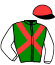 casaque portée par Sousa Ferreira R. jockey du cheval de course CLANITHA, information pmu ZETURF