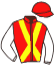 casaque portée par Seguy V. jockey du cheval de course TRADE HONOR, information pmu ZETURF