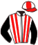 casaque portée par Veron F. jockey du cheval de course CAZADERO, information pmu ZETURF