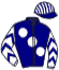 casaque portée par Gutierrez Val A. jockey du cheval de course DEWSBURY, information pmu ZETURF
