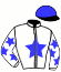 casaque portée par Mouesan H. jockey du cheval de course LA FIBRE, information pmu ZETURF