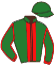 casaque portée par Seguy V. jockey du cheval de course EL GHAZI, information pmu ZETURF