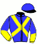 casaque portée par Farrugia R. jockey du cheval de course HIDALGO PLANCHETTE, information pmu ZETURF