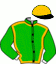 casaque portée par De Leeuw C. J. jockey du cheval de course GLOBE DU CHATELET (FR), information pmu ZETURF