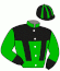 casaque portée par Barrier A. jockey du cheval de course BASTIAN T (DK), information pmu ZETURF