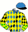casaque portée par Delaune G. jockey du cheval de course HELECHO, information pmu ZETURF