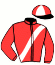 casaque portée par Barrier A. jockey du cheval de course INES DU MARLOU, information pmu ZETURF
