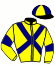 casaque portée par Guinoiseau L. jockey du cheval de course JAMES DE LA VALLEE, information pmu ZETURF