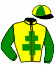 casaque portée par Dabouis A. jockey du cheval de course KALINE JULMA, information pmu ZETURF