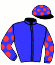 casaque portée par Delozier L. jockey du cheval de course BLUE TANGO (DE), information pmu ZETURF