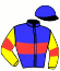 casaque portée par Huygens Mlle H. jockey du cheval de course ENZO LA RAVELLE (FR), information pmu ZETURF