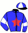 casaque portée par Pou Pou G. A. jockey du cheval de course HALCYON BIRD (FR), information pmu ZETURF